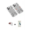 MARSİLYAN™- iPhone 13 Pro Max Kılıf Ufuk Doku Prime - Şeffaf Pasifik Cam Ekran Koruyucu + Pers Alüminyum Kamera Lens - KI
