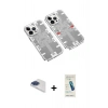 MARSİLYAN™- iPhone 13 Pro Max Kılıf Ufuk Doku Prime - Şeffaf Pasifik Cam Ekran Koruyucu + Pers Alüminyum Kamera Lens - LT