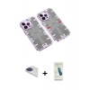 MARSİLYAN™- iPhone 13 Pro Max Kılıf Ufuk Doku Prime - Şeffaf Pasifik Cam Ekran Koruyucu + Pers Alüminyum Kamera Lens - LT