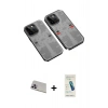 MARSİLYAN™- iPhone 13 Pro Max Kılıf Ufuk Doku Prime - Şeffaf Pasifik Cam Ekran Koruyucu + Rainbow Kamera Lens Koruma Cam - MR