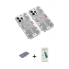 MARSİLYAN™- iPhone 13 Pro Max Kılıf Ufuk Doku Prime - Şeffaf Pasifik Cam Ekran Koruyucu + Renkli Kamera Lens Koruma Cam - SI