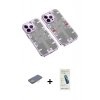 MARSİLYAN™- iPhone 13 Pro Max Kılıf Ufuk Doku Prime - Şeffaf Pasifik Cam Ekran Koruyucu + Renkli Kamera Lens Koruma Cam - SI