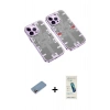 MARSİLYAN™- iPhone 13 Pro Max Kılıf Ufuk Doku Prime - Şeffaf Pasifik Cam Ekran Koruyucu + Shine Kamera Lens Koruma Cam - PE