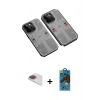MARSİLYAN™- iPhone 13 Pro Max Kılıf Ufuk Doku Prime - Siyah 18D Cam Ekran Koruyucu + Pers Alüminyum Kamera Lens - GI