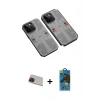 MARSİLYAN™- iPhone 13 Pro Max Kılıf Ufuk Doku Prime - Siyah 18D Cam Ekran Koruyucu + Rainbow Kamera Lens Koruma Cam - KI