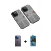 MARSİLYAN™- iPhone 13 Pro Max Kılıf Ufuk Doku Prime - Siyah 18D Cam Ekran Koruyucu + Neon Fosforlu Kamera Lens - MI