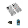 MARSİLYAN™- iPhone 13 Pro Max Kılıf Ufuk Doku Prime - Siyah 18D Cam Ekran Koruyucu + Raze Metal Kamera Lens - GD