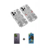 MARSİLYAN™- iPhone 13 Pro Max Kılıf Ufuk Doku Prime - Siyah 18D Cam Ekran Koruyucu + Neon Fosforlu Kamera Lens - YL