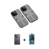 MARSİLYAN™- iPhone 13 Pro Max Kılıf Ufuk Doku Prime - Siyah 18D Cam Ekran Koruyucu + Neon Fosforlu Kamera Lens - YL