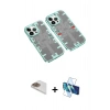 MARSİLYAN™- iPhone 13 Pro Max Kılıf Ufuk Doku Prime - Siyah 3D Antistatik Cam Ekran Koruyucu + Pers Alüminyum Kamera Lens - GD