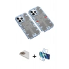 MARSİLYAN™- iPhone 13 Pro Max Kılıf Ufuk Doku Prime - Siyah 3D Antistatik Cam Ekran Koruyucu + Pers Alüminyum Kamera Lens - GD