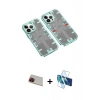 MARSİLYAN™- iPhone 13 Pro Max Kılıf Ufuk Doku Prime - Siyah 3D Antistatik Cam Ekran Koruyucu + Rainbow Kamera Lens Koruma Cam - KI