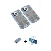 MARSİLYAN™- iPhone 13 Pro Max Kılıf Ufuk Doku Prime - Siyah 3D Antistatik Cam Ekran Koruyucu + Shine Kamera Lens Koruma Cam - GI