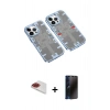 MARSİLYAN™- iPhone 13 Pro Max Kılıf Ufuk Doku Prime - Siyah 3D Antistatik Hayalet Cam Ekran Koruyucu + Pers Alüminyum Kamera Lens - KI
