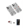 MARSİLYAN™- iPhone 13 Pro Max Kılıf Ufuk Doku Prime - Siyah 3D Antistatik Hayalet Cam Ekran Koruyucu + Pers Alüminyum Kamera Lens - KI