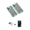MARSİLYAN™- iPhone 13 Pro Max Kılıf Ufuk Doku Prime - Siyah 3D Antistatik Hayalet Cam Ekran Koruyucu + Pers Alüminyum Kamera Lens - LT