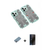 MARSİLYAN™- iPhone 13 Pro Max Kılıf Ufuk Doku Prime - Siyah 3D Antistatik Hayalet Cam Ekran Koruyucu + Shine Kamera Lens Koruma Cam - GI