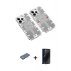 MARSİLYAN™- iPhone 13 Pro Max Kılıf Ufuk Doku Prime - Siyah 3D Antistatik Hayalet Cam Ekran Koruyucu + Renkli Kamera Lens Koruma Cam - YL