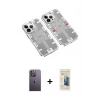 MARSİLYAN™- iPhone 13 Pro Max Kılıf Ufuk Doku Prime - Siyah 6D Mat Seramik Hayalet Nano Ekran Koruyucu + Beyaz Neon Fosforlu Kamera Lens