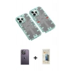 MARSİLYAN™- iPhone 13 Pro Max Kılıf Ufuk Doku Prime - Siyah 6D Mat Seramik Hayalet Nano Ekran Koruyucu + Beyaz Neon Fosforlu Kamera Lens