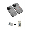 MARSİLYAN™- iPhone 13 Pro Max Kılıf Ufuk Doku Prime - Siyah 6D Mat Seramik Hayalet Nano Ekran Koruyucu + Rainbow Kamera Lens Koruma Cam - MI