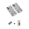 MARSİLYAN™- iPhone 13 Pro Max Kılıf Ufuk Doku Prime - Siyah 6D Mat Seramik Hayalet Nano Ekran Koruyucu + Mor Metal Kamera Lens Koruma Cam