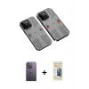 MARSİLYAN™- iPhone 13 Pro Max Kılıf Ufuk Doku Prime - Siyah 6D Mat Seramik Hayalet Nano Ekran Koruyucu + Neon Fosforlu Kamera Lens - BZ
