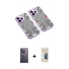 MARSİLYAN™- iPhone 13 Pro Max Kılıf Ufuk Doku Prime - Siyah 6D Mat Seramik Hayalet Nano Ekran Koruyucu + Neon Fosforlu Kamera Lens - BZ