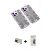 MARSİLYAN™- iPhone 13 Pro Max Kılıf Ufuk Doku Prime - Siyah 6D Mat Seramik Hayalet Nano Ekran Koruyucu + Rainbow Kamera Lens Koruma Cam - KI