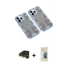 MARSİLYAN™- iPhone 13 Pro Max Kılıf Ufuk Doku Prime - Siyah 6D Mat Seramik Hayalet Nano Ekran Koruyucu + Raze Metal Kamera Lens - GD