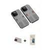 MARSİLYAN™- iPhone 13 Pro Max Kılıf Ufuk Doku Prime - Siyah 6D Mat Seramik Hayalet Nano Ekran Koruyucu + Rainbow Kamera Lens Koruma Cam - KI