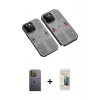 MARSİLYAN™- iPhone 13 Pro Max Kılıf Ufuk Doku Prime - Siyah 6D Mat Seramik Hayalet Nano Ekran Koruyucu + Neon Fosforlu Kamera Lens - YL