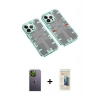 MARSİLYAN™- iPhone 13 Pro Max Kılıf Ufuk Doku Prime - Siyah 6D Mat Seramik Hayalet Nano Ekran Koruyucu + Neon Fosforlu Kamera Lens - YL