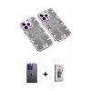 MARSİLYAN™- iPhone 13 Pro Max Kılıf Ufuk Doku Prime - Siyah Bilvis 3D Cam Ekran Koruyucu + Neon Fosforlu Kamera Lens - MI
