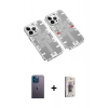 MARSİLYAN™- iPhone 13 Pro Max Kılıf Ufuk Doku Prime - Siyah Bilvis 3D Cam Ekran Koruyucu + Neon Fosforlu Kamera Lens - MI