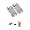 MARSİLYAN™- iPhone 13 Pro Max Kılıf Ufuk Doku Prime - Siyah Bilvis 3D Cam Ekran Koruyucu + Renkli Kamera Lens Koruma Cam - MI