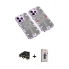 MARSİLYAN™- iPhone 13 Pro Max Kılıf Ufuk Doku Prime - Siyah Bilvis 3D Cam Ekran Koruyucu + Raze Metal Kamera Lens - GD
