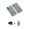 MARSİLYAN™- iPhone 13 Pro Max Kılıf Ufuk Doku Prime - Siyah Bilvis 3D Cam Ekran Koruyucu + Raze Metal Kamera Lens - GD