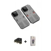 MARSİLYAN™- iPhone 13 Pro Max Kılıf Ufuk Doku Prime - Siyah Bilvis 3D Cam Ekran Koruyucu + Raze Metal Kamera Lens - GD