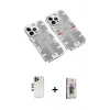 MARSİLYAN™- iPhone 13 Pro Max Kılıf Ufuk Doku Prime - Siyah Bilvis 3D Cam Ekran Koruyucu + Shine Kamera Lens - GD