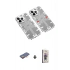 MARSİLYAN™- iPhone 13 Pro Max Kılıf Ufuk Doku Prime - Siyah Bilvis 3D Cam Ekran Koruyucu + Renkli Kamera Lens Koruma Cam - TU