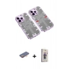 MARSİLYAN™- iPhone 13 Pro Max Kılıf Ufuk Doku Prime - Siyah Bilvis 3D Cam Ekran Koruyucu + Renkli Kamera Lens Koruma Cam - TU