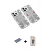 MARSİLYAN™- iPhone 13 Pro Max Kılıf Ufuk Doku Prime - Siyah Bilvis 3D Cam Ekran Koruyucu + Renkli Kamera Lens Koruma Cam - YL