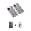 MARSİLYAN™- iPhone 13 Pro Max Kılıf Ufuk Doku Prime - Siyah Bilvis 3D Mat Cam Ekran Koruyucu + Neon Fosforlu Kamera Lens - BZ