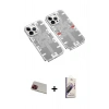 MARSİLYAN™- iPhone 13 Pro Max Kılıf Ufuk Doku Prime - Siyah Bilvis 3D Mat Cam Ekran Koruyucu + Rainbow Kamera Lens Koruma Cam - KI