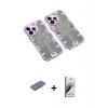 MARSİLYAN™- iPhone 13 Pro Max Kılıf Ufuk Doku Prime - Siyah Bilvis 3D Mat Cam Ekran Koruyucu + Renkli Kamera Lens Koruma Cam - MI