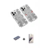 MARSİLYAN™- iPhone 13 Pro Max Kılıf Ufuk Doku Prime - Siyah Bilvis 3D Mat Cam Ekran Koruyucu + Renkli Kamera Lens Koruma Cam - MI