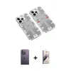 MARSİLYAN™- iPhone 13 Pro Max Kılıf Ufuk Doku Prime - Siyah Bilvis 3D Mat Cam Ekran Koruyucu + Neon Fosforlu Kamera Lens - BZ