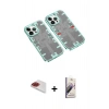 MARSİLYAN™- iPhone 13 Pro Max Kılıf Ufuk Doku Prime - Siyah Bilvis 3D Mat Cam Ekran Koruyucu + Pers Alüminyum Kamera Lens - KI