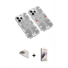 MARSİLYAN™- iPhone 13 Pro Max Kılıf Ufuk Doku Prime - Siyah Bilvis 3D Mat Cam Ekran Koruyucu + Pers Alüminyum Kamera Lens - GD